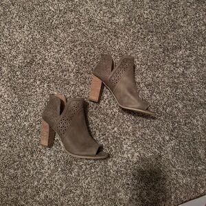 Report Taupe Peep-Toe Heeled Boots